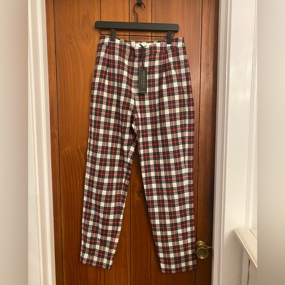 NWT Hunter Bell Melina Plaid Wool Pants 8 - Picture 8 of 12